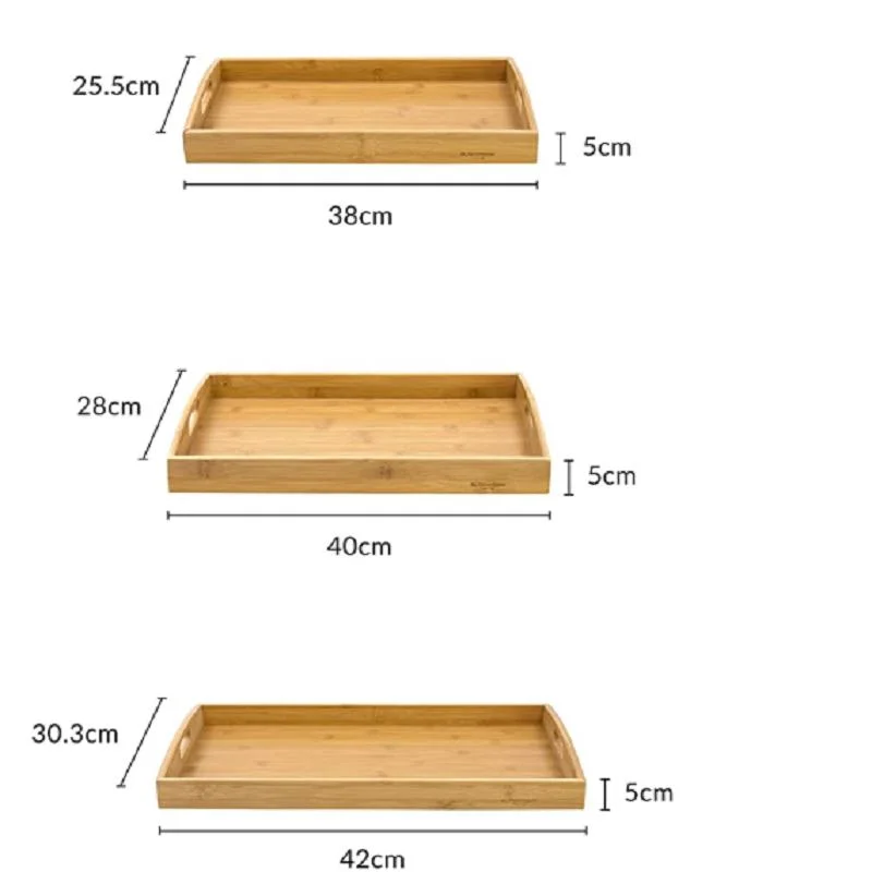 Bamboo Serving Tray Wooden with Handles Multi Functional Wholesale