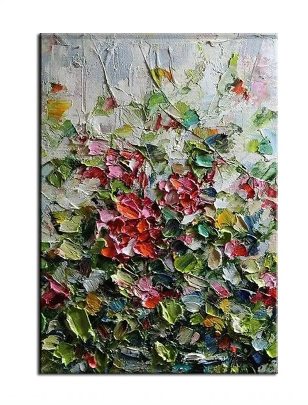 Handmade Textured Flower Painting 3D Abstract Wall Art for Home Decor