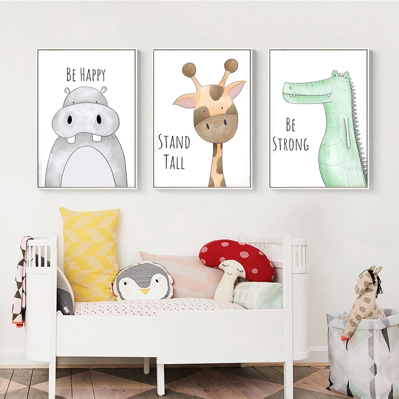 Designs Canvas Art Painting with Lovely Animals for Kids Room Decoration