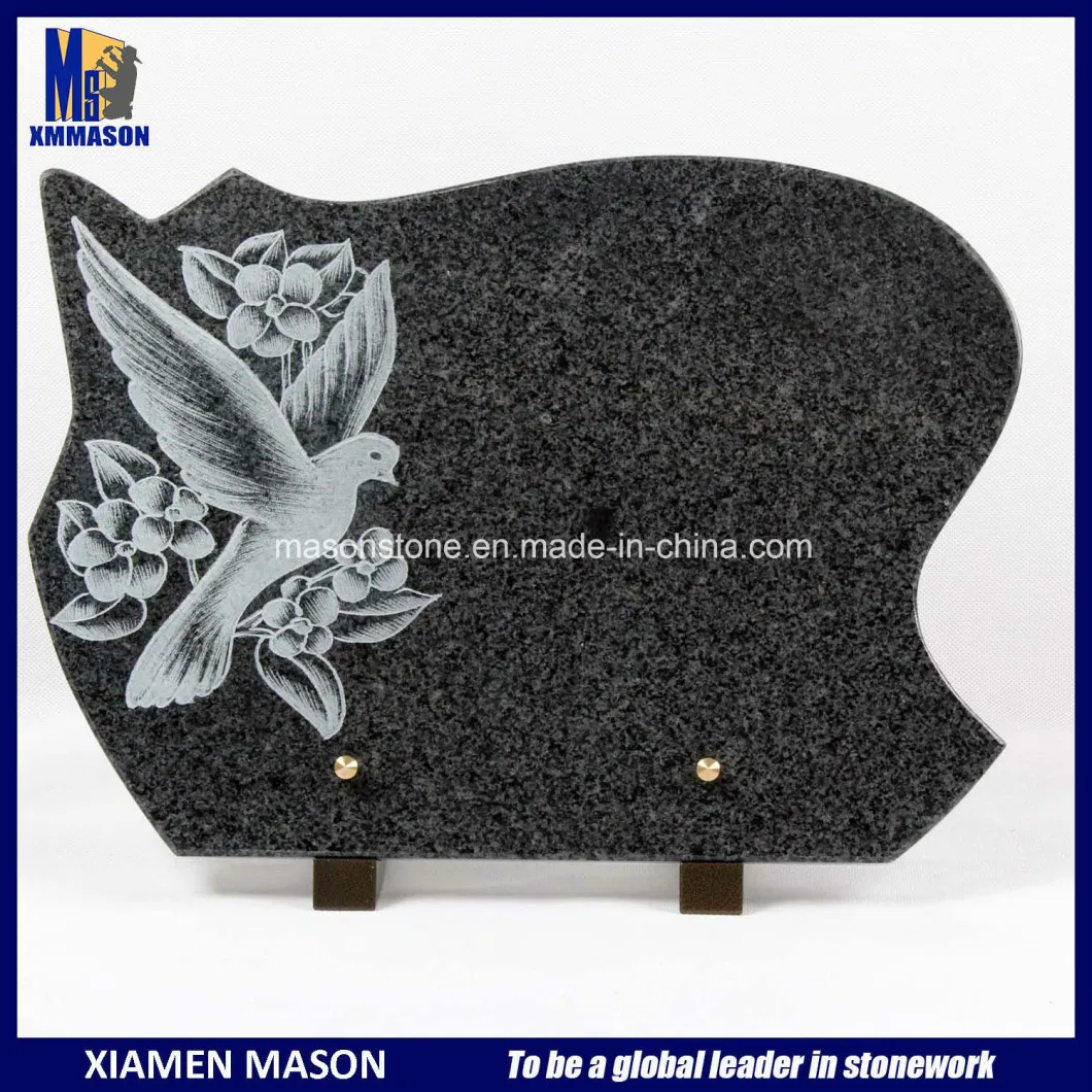 Heart Design Granite Memorial Plaques