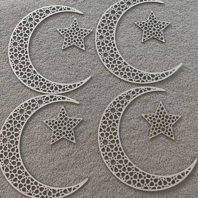 Arabic Wood Laser Cut Ramadan Lamp Ramadan Decoration Wall Hanger