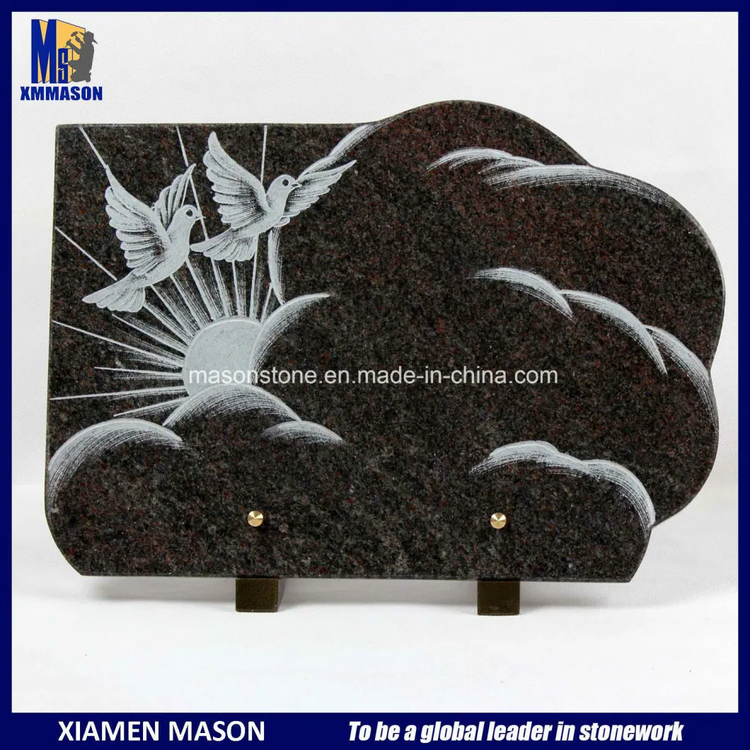 Heart Design Granite Memorial Plaques