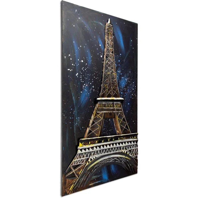 Vancy Arts Original Handicrafted Eiffel Tower Metal Art Hammered Galvanized Wall Art Home Decor 3D Metal Wall Art