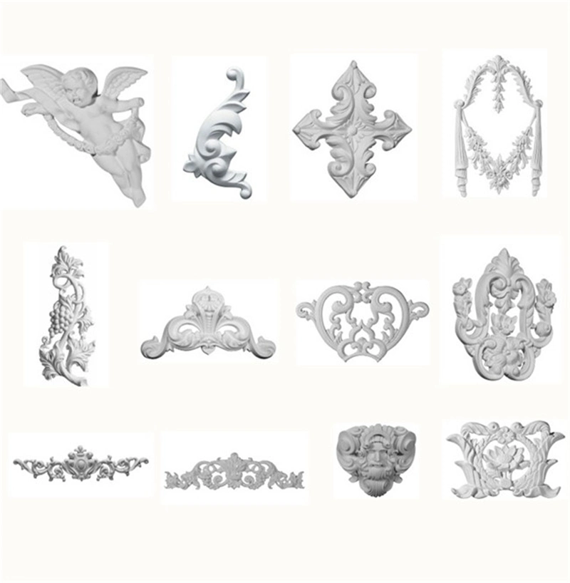 Home Decorative Carved Polyurethane Ornaments Onlays / Applique for Wedding