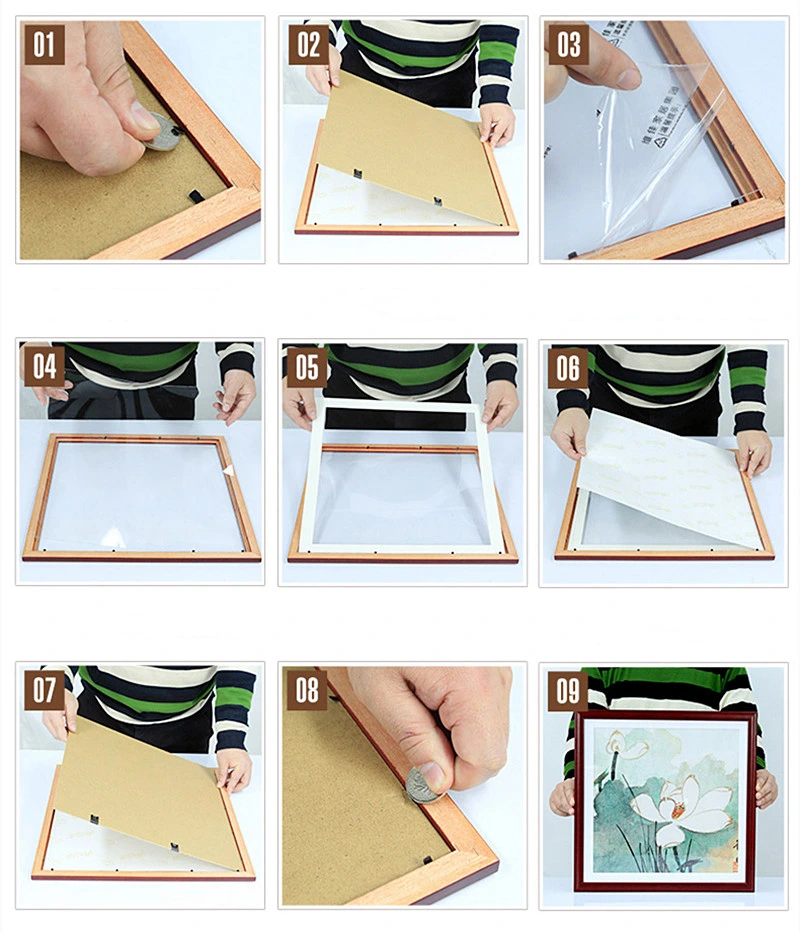 Chinese Painting Mounted Picture Frame Wooden Strip Photo Frame Self-Assemble Wall Hanging Frame 0702