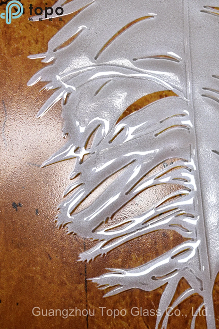 White Feather Art Paintings on Low Iron Glass (MR-YB6-2041A)