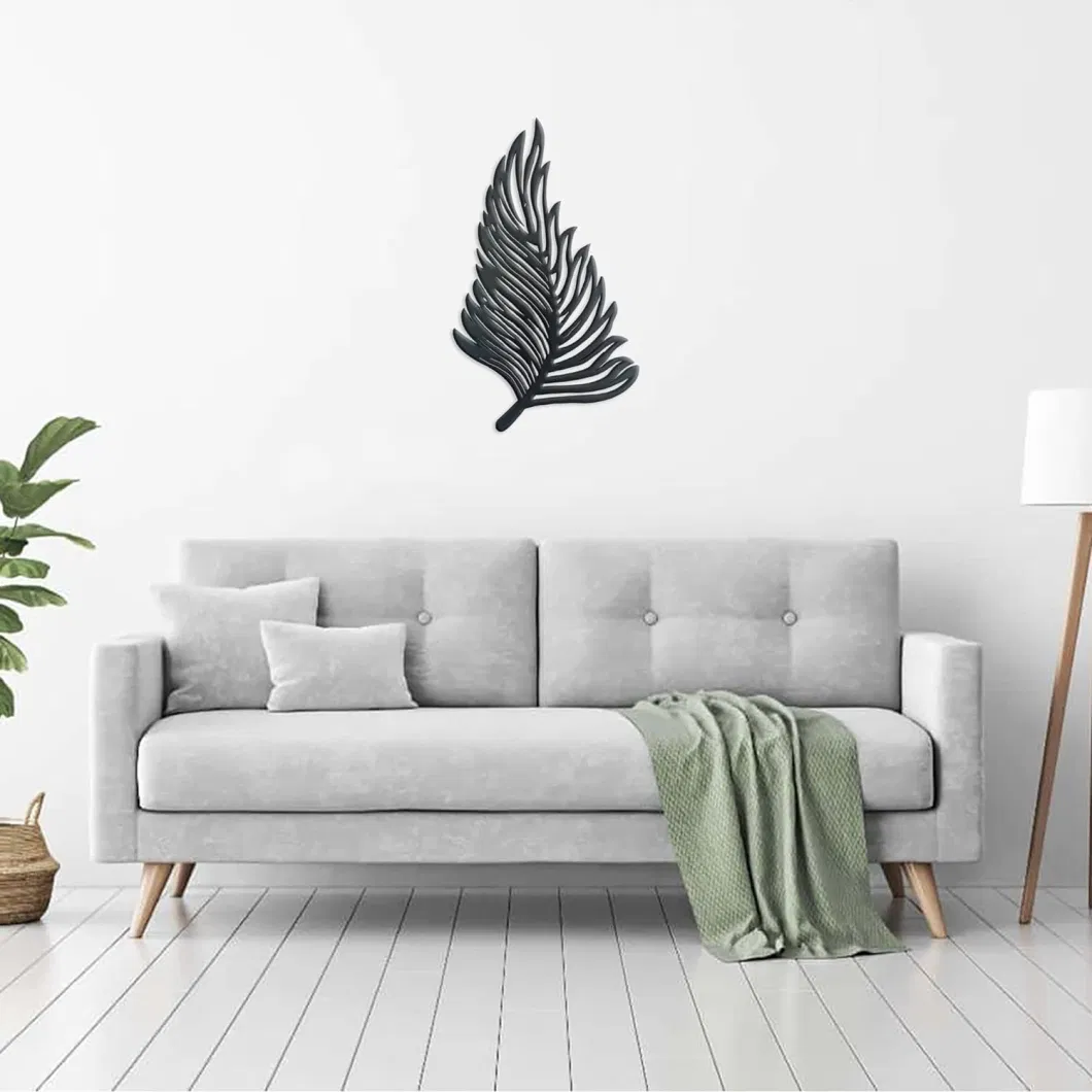 3D Unique Forest Black Metal Leaf Shaped Aesthetic Wall Decor