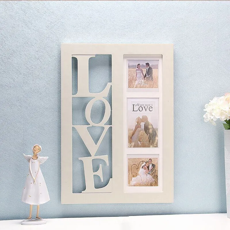 Low Price Hot Sale Wood/Wooden Photo Frame with Laser Cut Love Letters