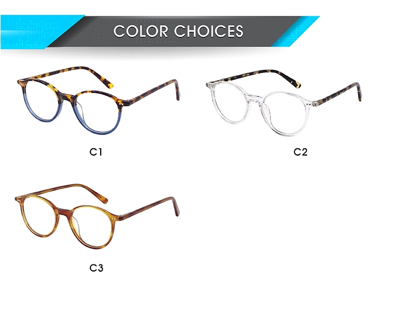 Latest Design Retro Acetate Round Unisex Optical Frames