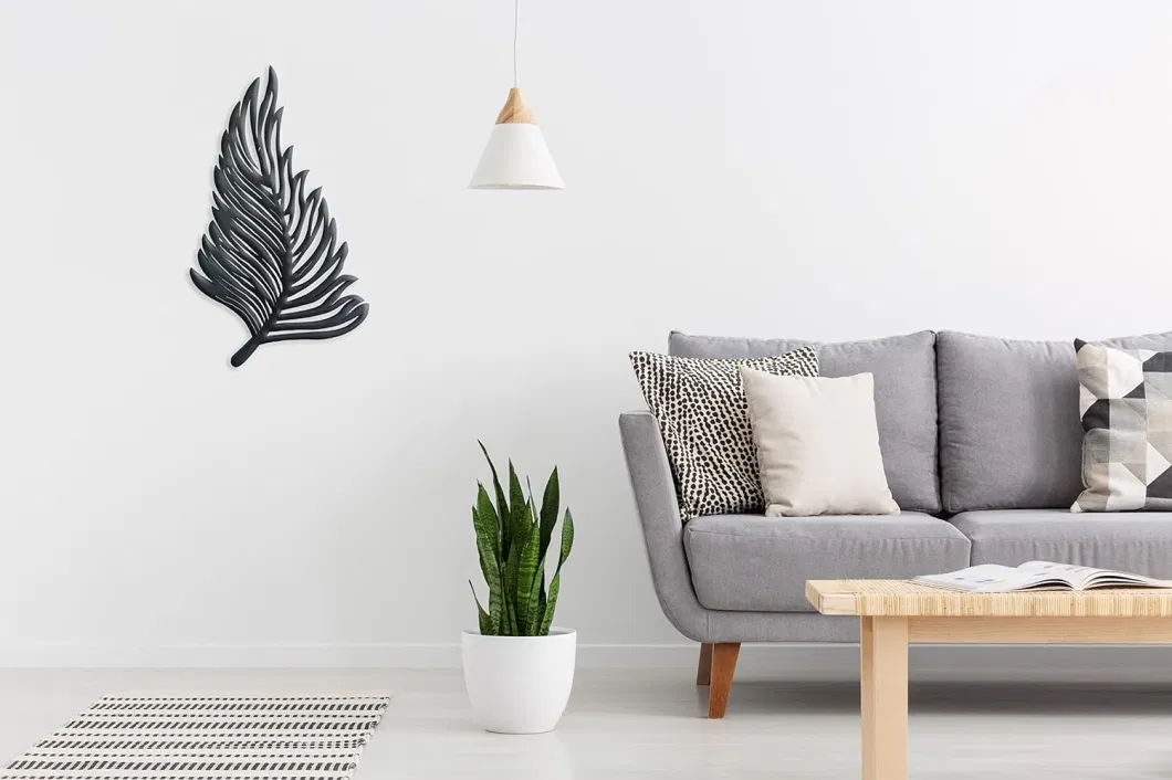 3D Unique Forest Black Metal Leaf Shaped Aesthetic Wall Decor