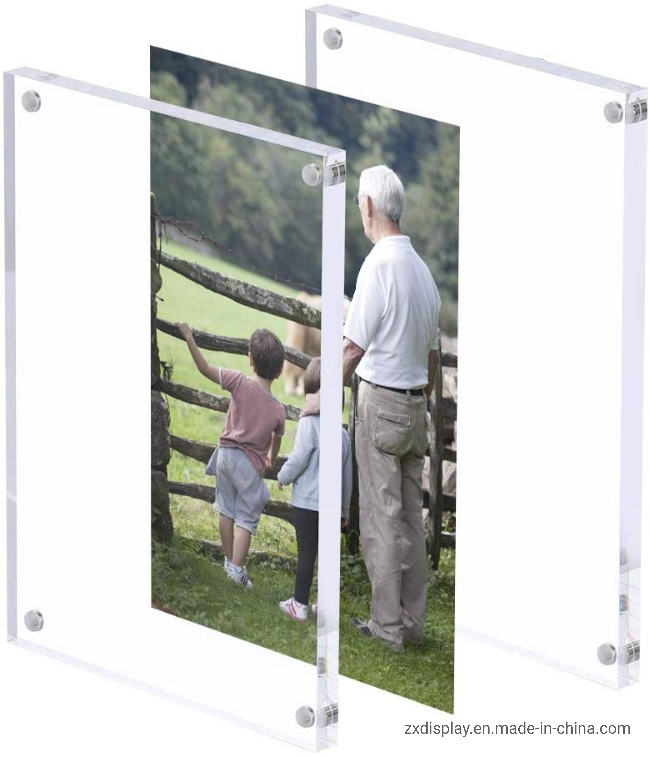 Clear Plexi Glass Picture Frame magnet Acrylic Photo Frame