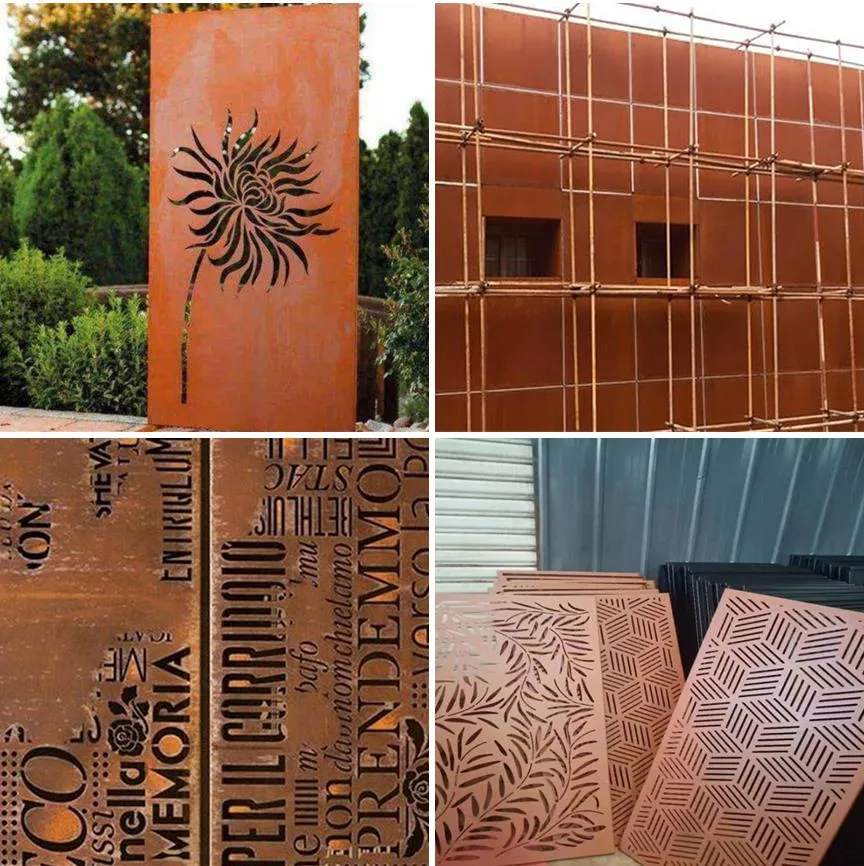 Customized Corten Steel Metal Garden Decorative Screen Weather Resistance Plate