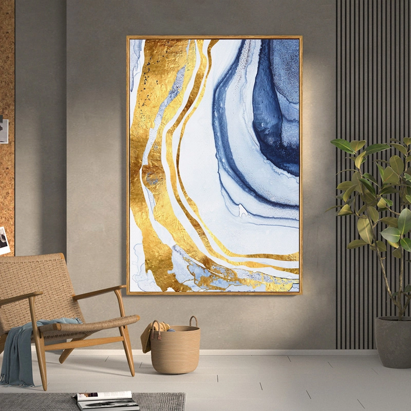 Custom Abstract High End Floating Frame Wall Art Large Size Canvas Painting for Home Decor