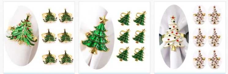 Amazon&prime;s New Silver Christmas Tree Hotel Napkin Ring Restaurant Alloy