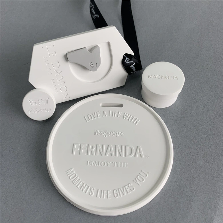 Customized Beautiful Aromatherapy Plaster Ceramic Aroma Diffuser Stone Hanging Plate with Logo for Car