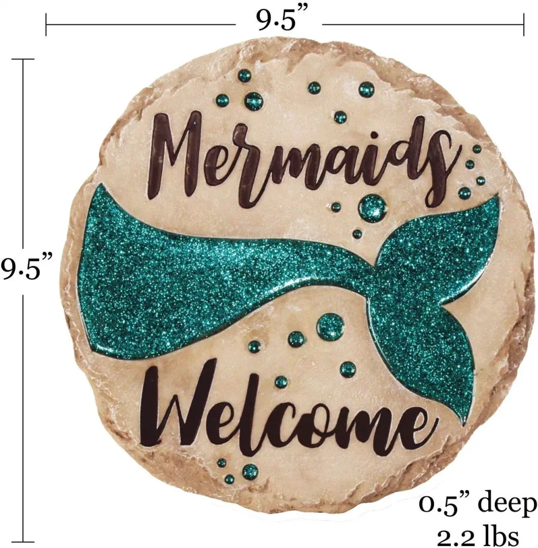 Mermaids Welcome Stepping Stone Decorative Stone for Garden