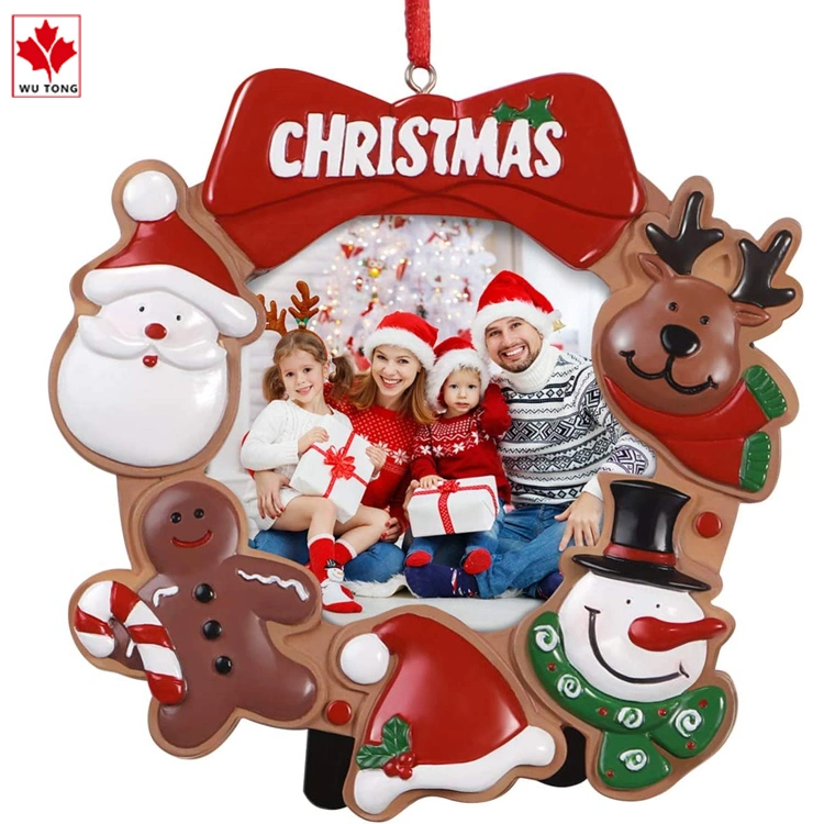 Christmas Photo Frame Ornaments, Resin Picture Frame Xmas Tree Party Decorations