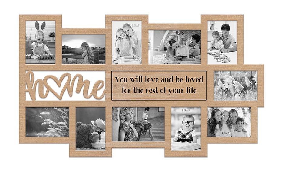 Wooden Family Wall Collage Frame 11 Opening Frames