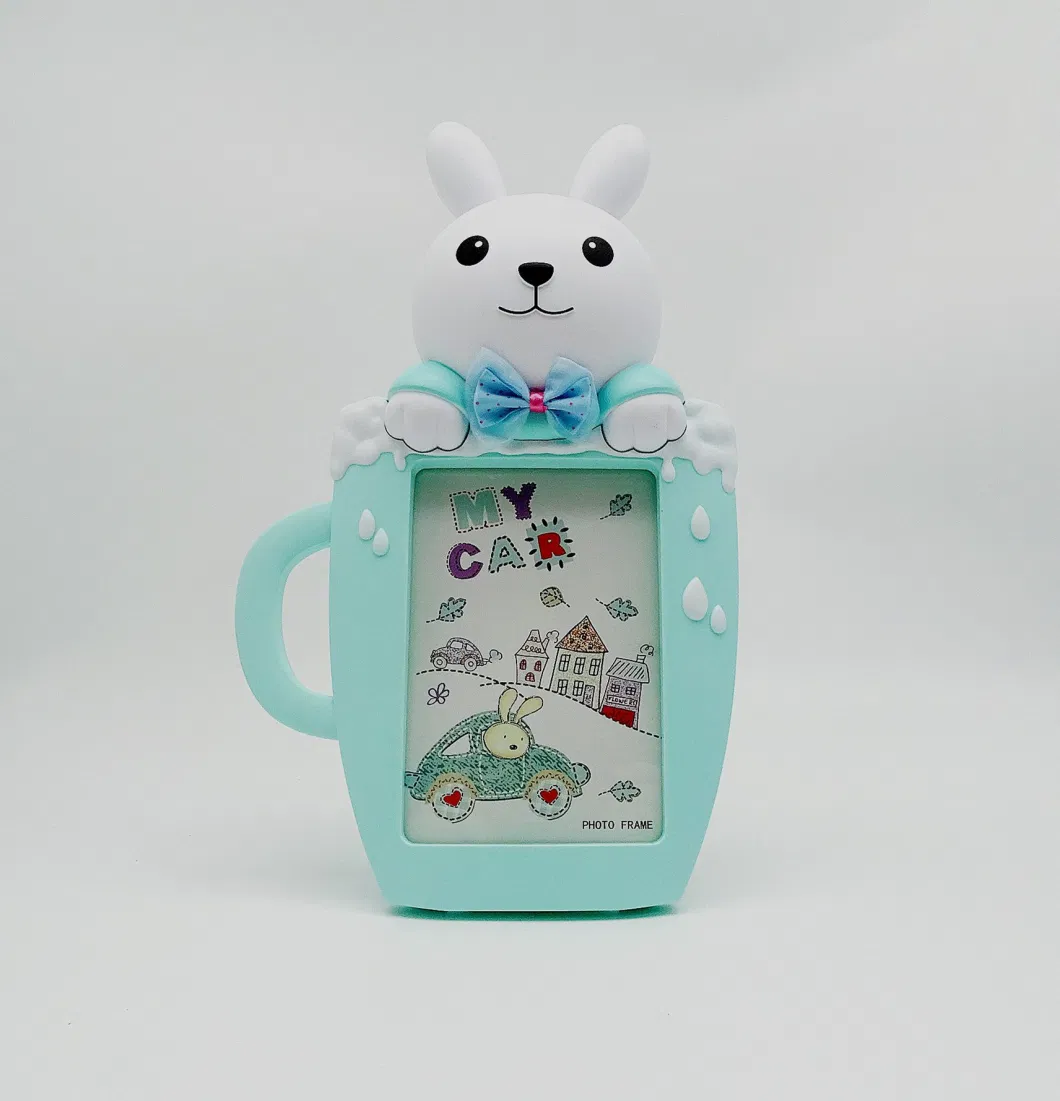 Baby Photo Frame Rabbit Cute Cartoon Dorable and Re-Usable Memorial Tablestop Standing Plastic Picture Frame