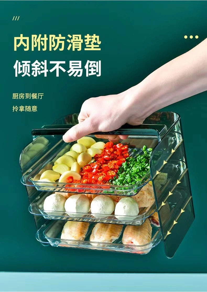 Kitchen Vegetable Preparation Tray Without Punching Multi-Function Collapsible Food Serving Trays