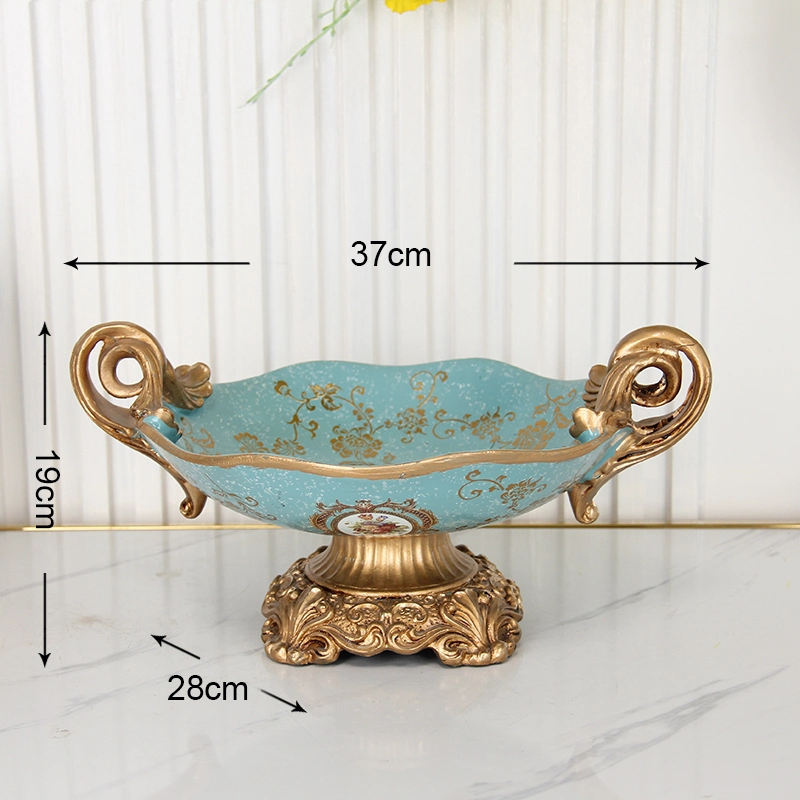 RS026 Arabic Style Resin Dry Fruit Dish Tray Nuts Dispenser Decorative Footed Fruit Plates for Home Decoration