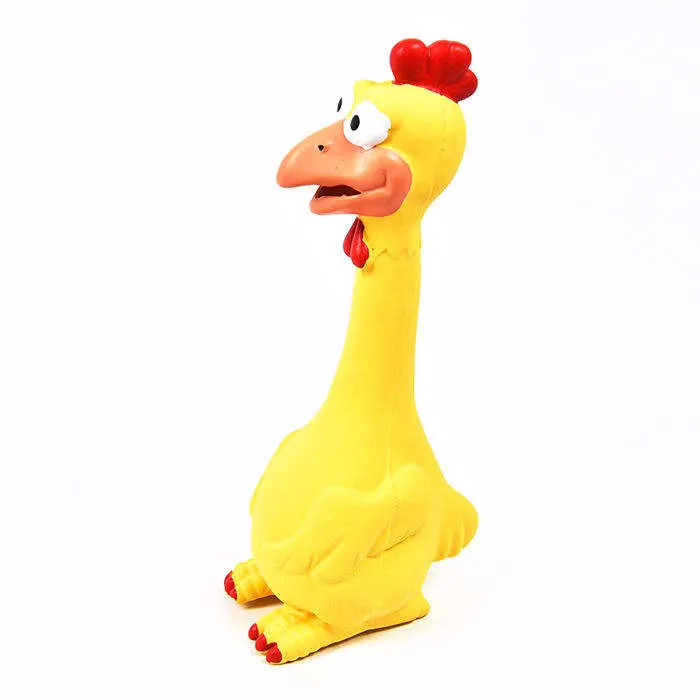 Puppy Fetch Interactive Squeaker Latex Chicken Dog Squeaky Toys for Small Medium Dogs