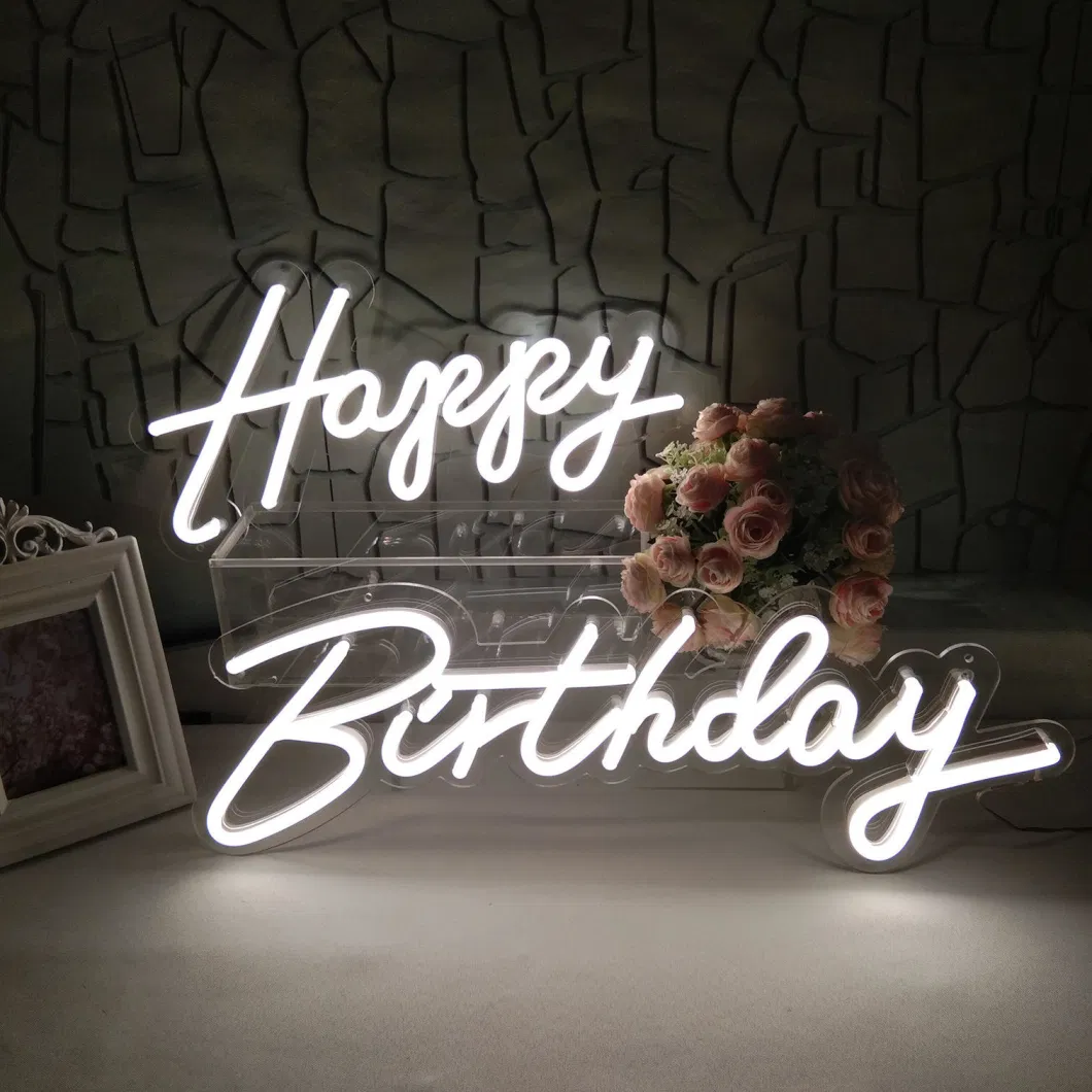 Happy Birthday Neon Sign Customized Neon Signs with LED Free Design Custom