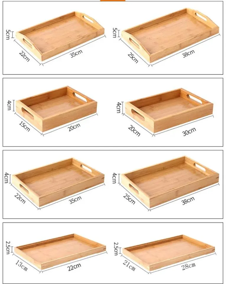 Wood Serving Tray with Handles Decorative Platter for Breakfast Organizer Tray