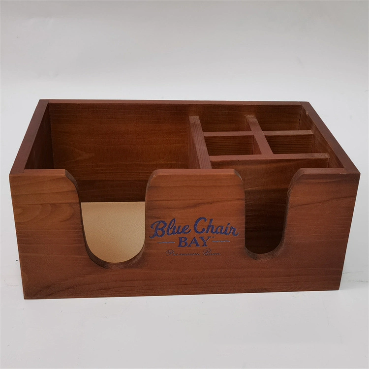 Custom Color Stain Finished Wooden Napkin Holder Black