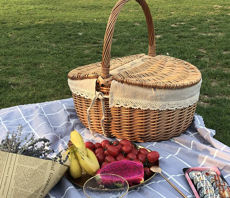 Hot Wicker Willow Handmade Fruit Bread Picnic Storage Basket