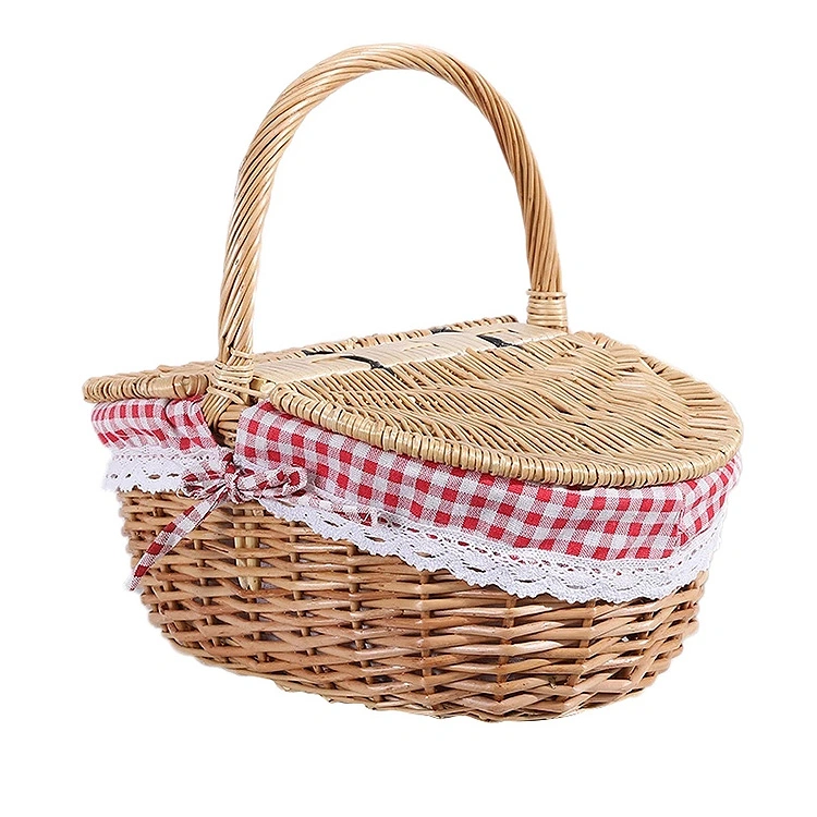 Hot Wicker Willow Handmade Fruit Bread Picnic Storage Basket