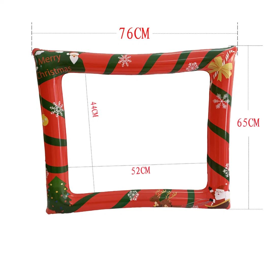 Factory Price Inflatable Christmas Photo Frame PVC Christmas Day Toys Photo Frame Holiday Theme Models Selfie Props