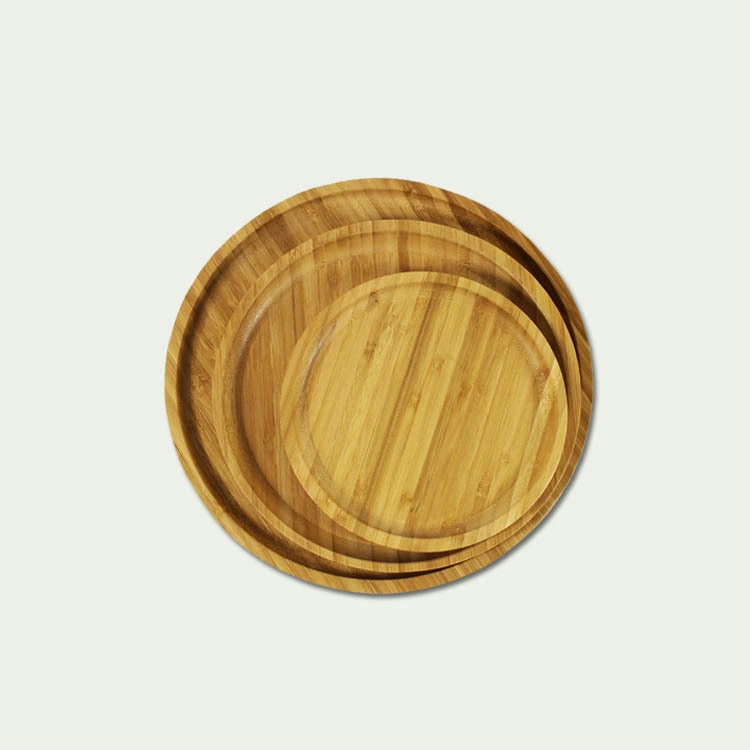 Large Round Drinks Decorative Wood Serving Tea Table Tray, Wholesale Bamboo Serving Tray