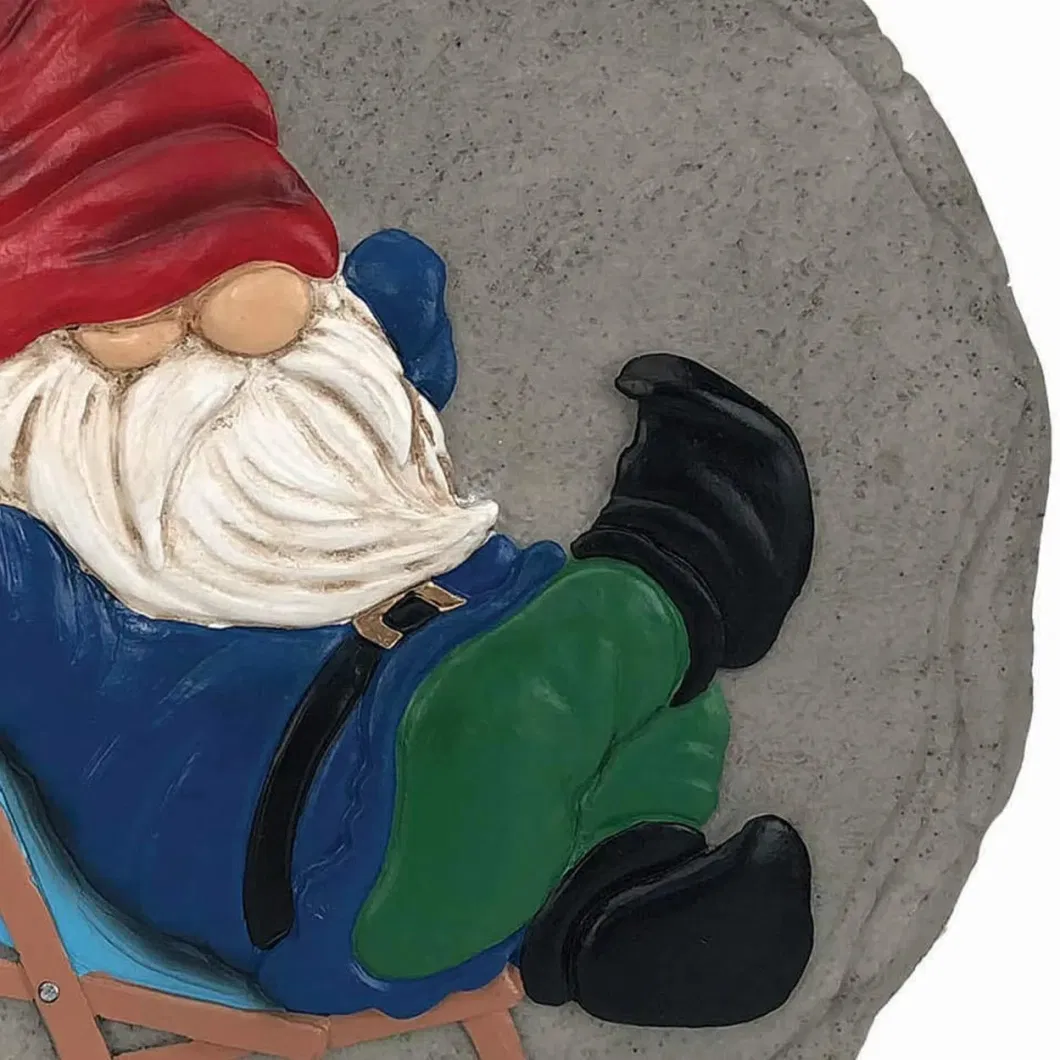 Lounging Gnome Stepping Stone Decorative Stone for Garden