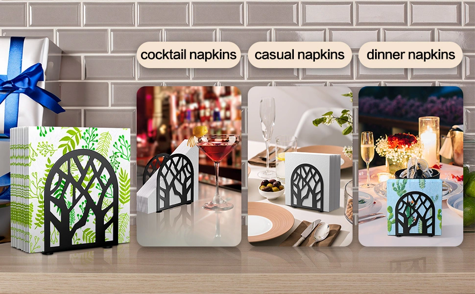 Tree Shape Iron Cocktail Napkin Holder for Table