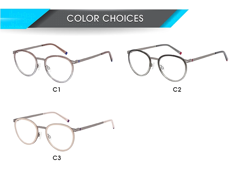 New Style Custom Retro Women and Man Mixed Metal Acetate Optical Frames