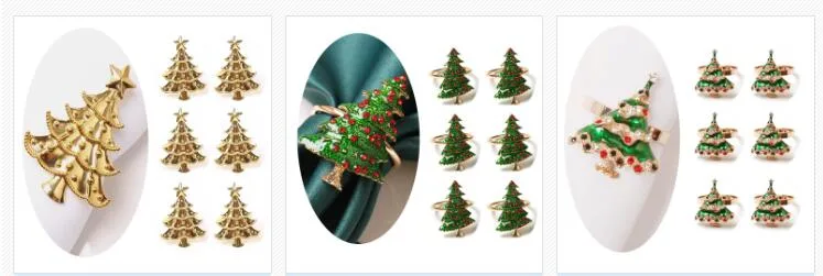 Amazon&prime;s New Silver Christmas Tree Hotel Napkin Ring Restaurant Alloy