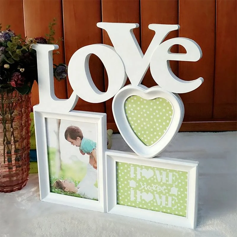 Low Price Hot Sale Wood/Wooden Photo Frame with Laser Cut Love Letters