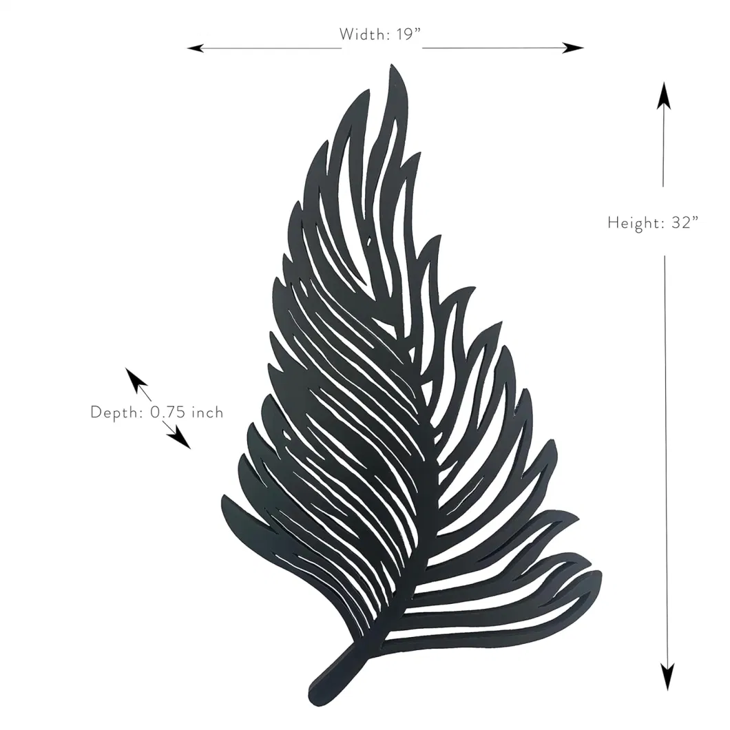 3D Unique Forest Black Metal Leaf Shaped Aesthetic Wall Decor