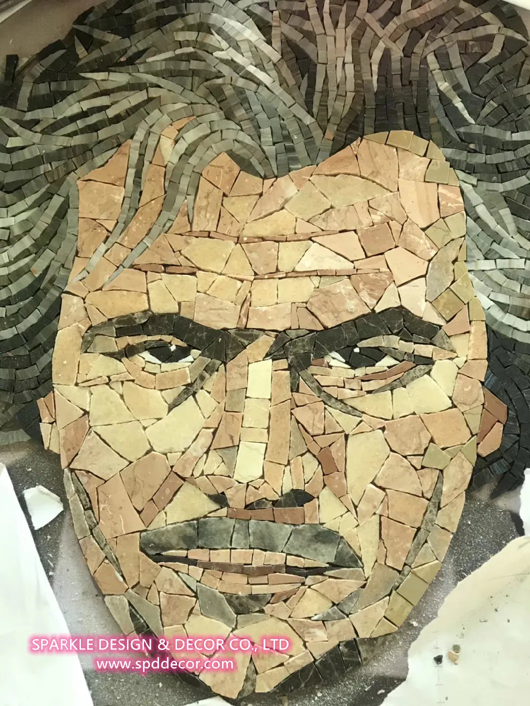 Customized Vivid Glass Mosaic Murals of Famous Person Portrait