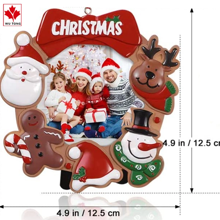 Christmas Photo Frame Ornaments, Resin Picture Frame Xmas Tree Party Decorations