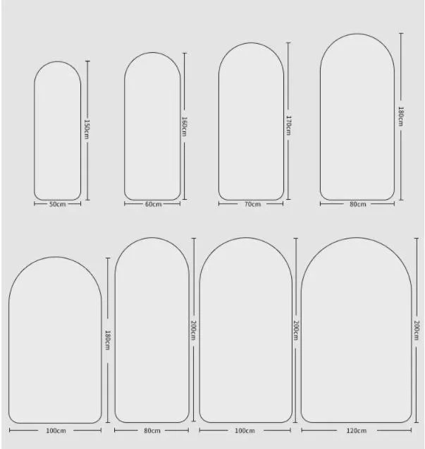 Modern Arched Aluminium Alloy Full-Length Mirror with Stand