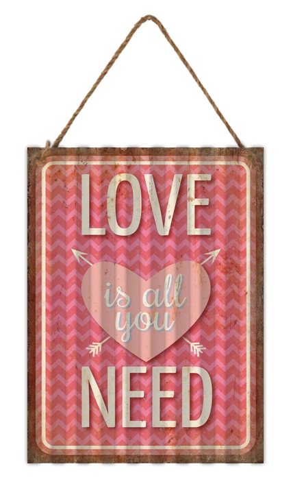 Love Is All You Need Iron Wall Plaque Customized Valentines Hanging Metal Home Decoration Wall Plaque