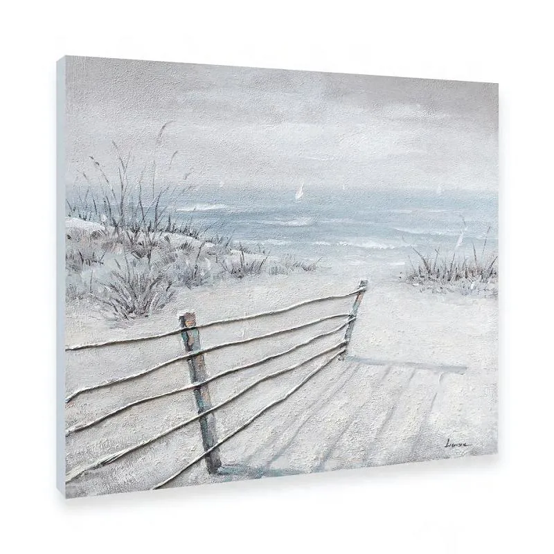 Blue Ocean Sand Seascape Painting Canvas Handmade Oil Painting