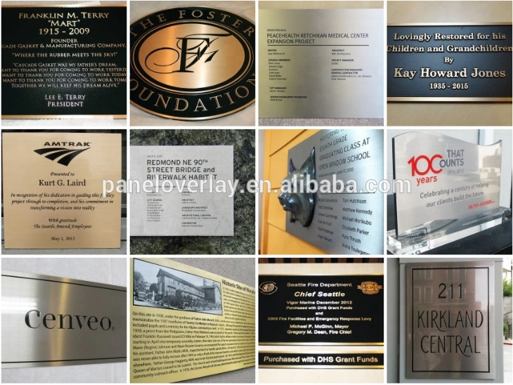 Manufacturer Custom Logo Brass Plate Sign Metal Plaque