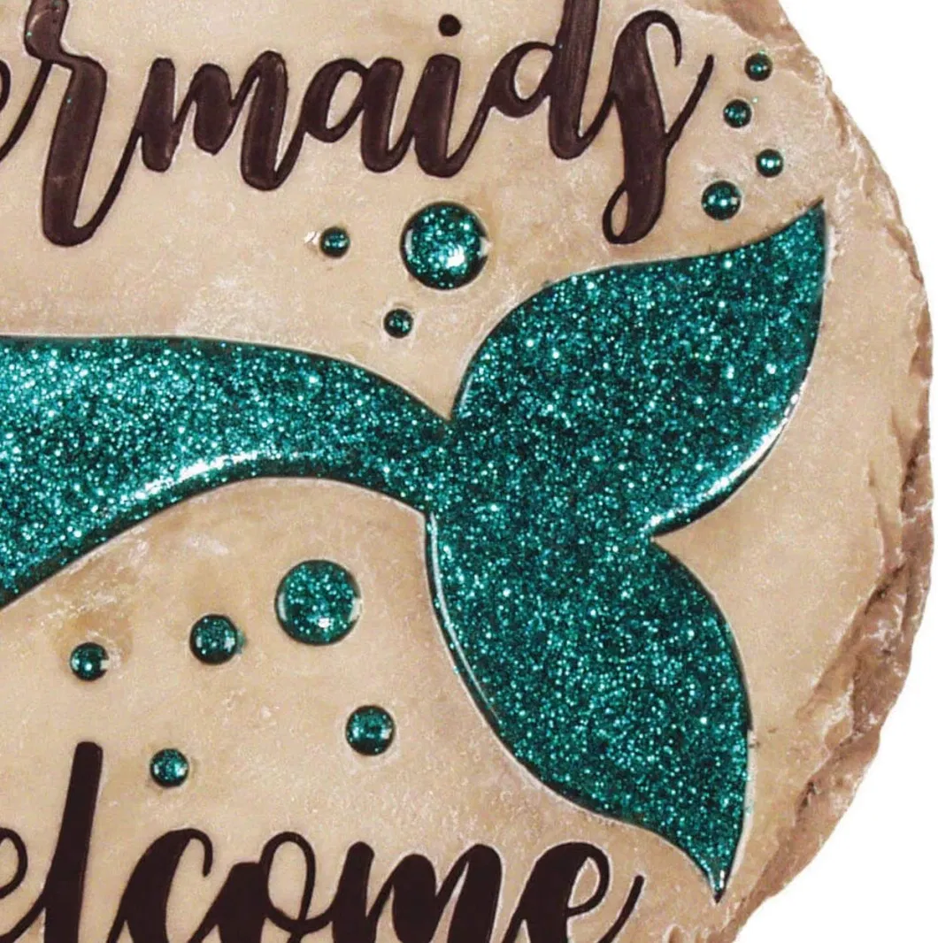 Mermaids Welcome Stepping Stone Decorative Stone for Garden