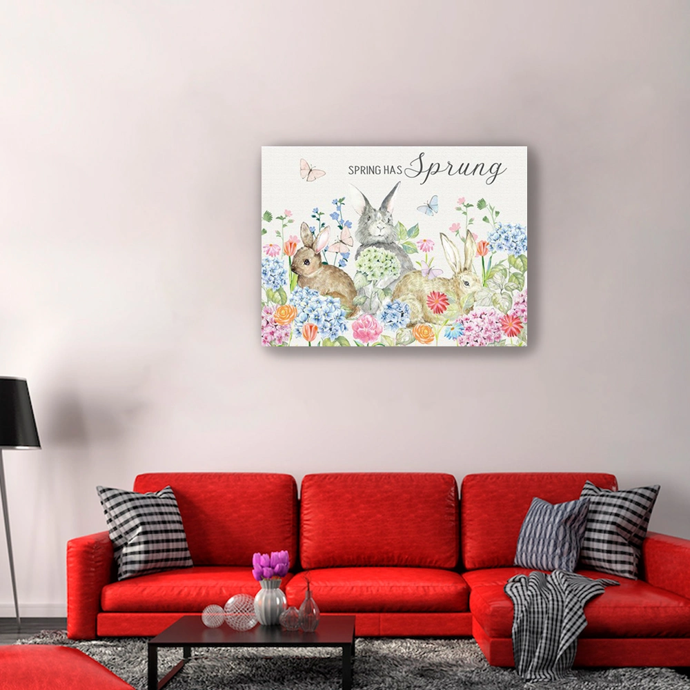 Easter Bunny Calligraphy Canvas Easter Painting Art Canvas Children Art Frame Print Wall Art Home Decor