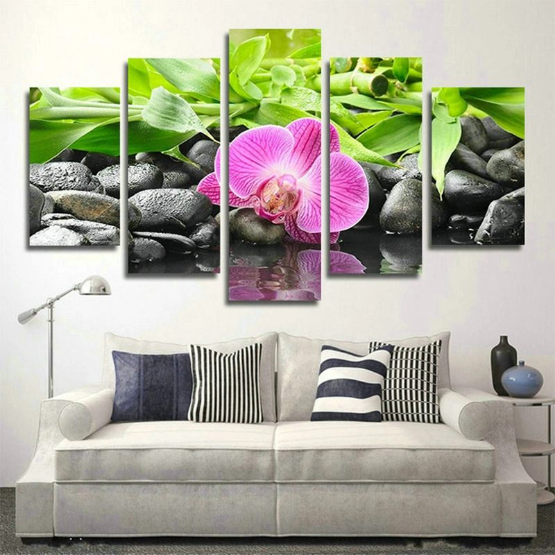 5D Wall Art Canvas Painting Still Life Flower 5 Pieces Diamond Painting Custom 2021