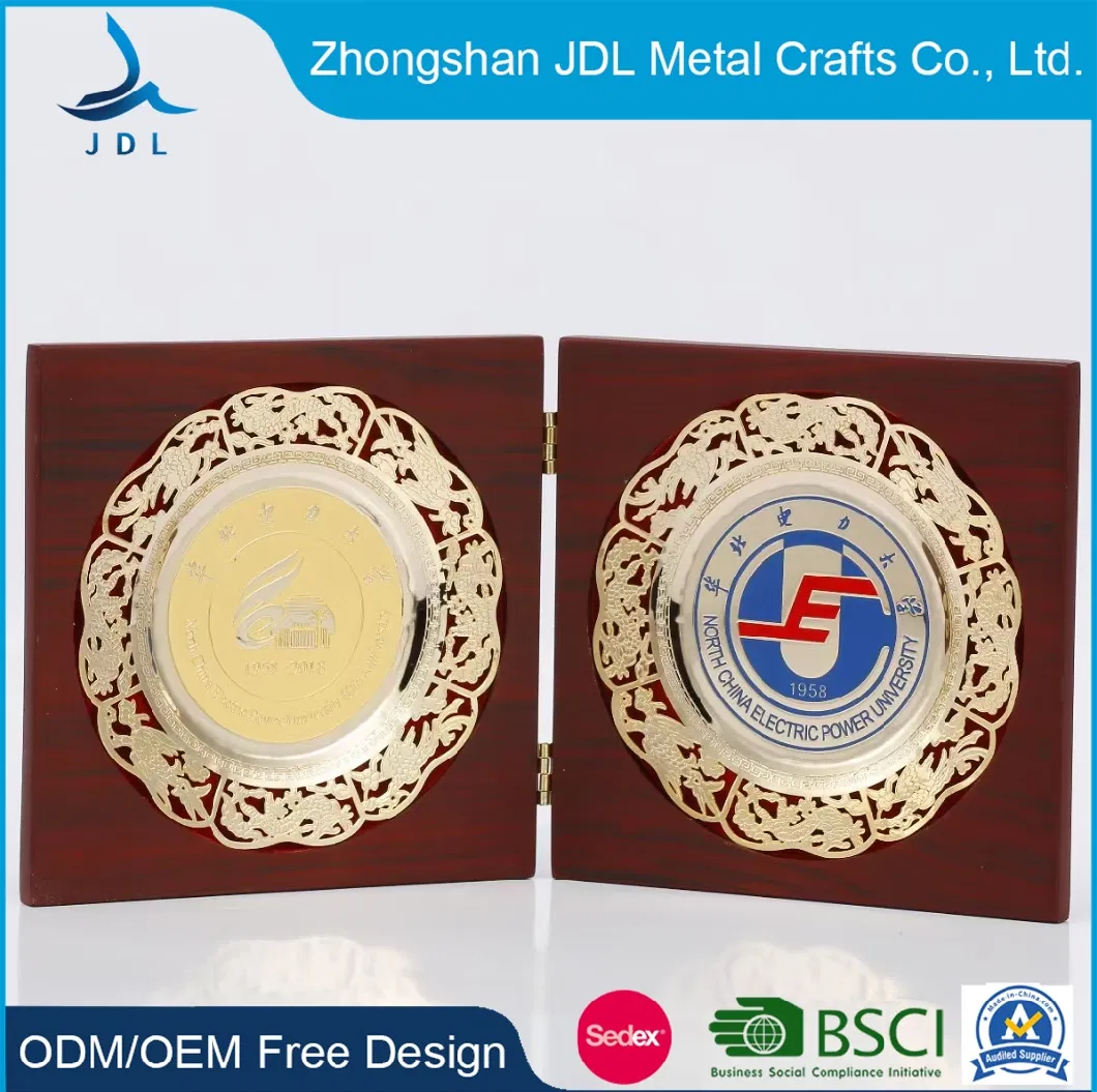 Factory Custom Logo Gold and Silver Commemorative Plates Printed Blank Flexi Trophy Plate Souvenir Decoration DEC