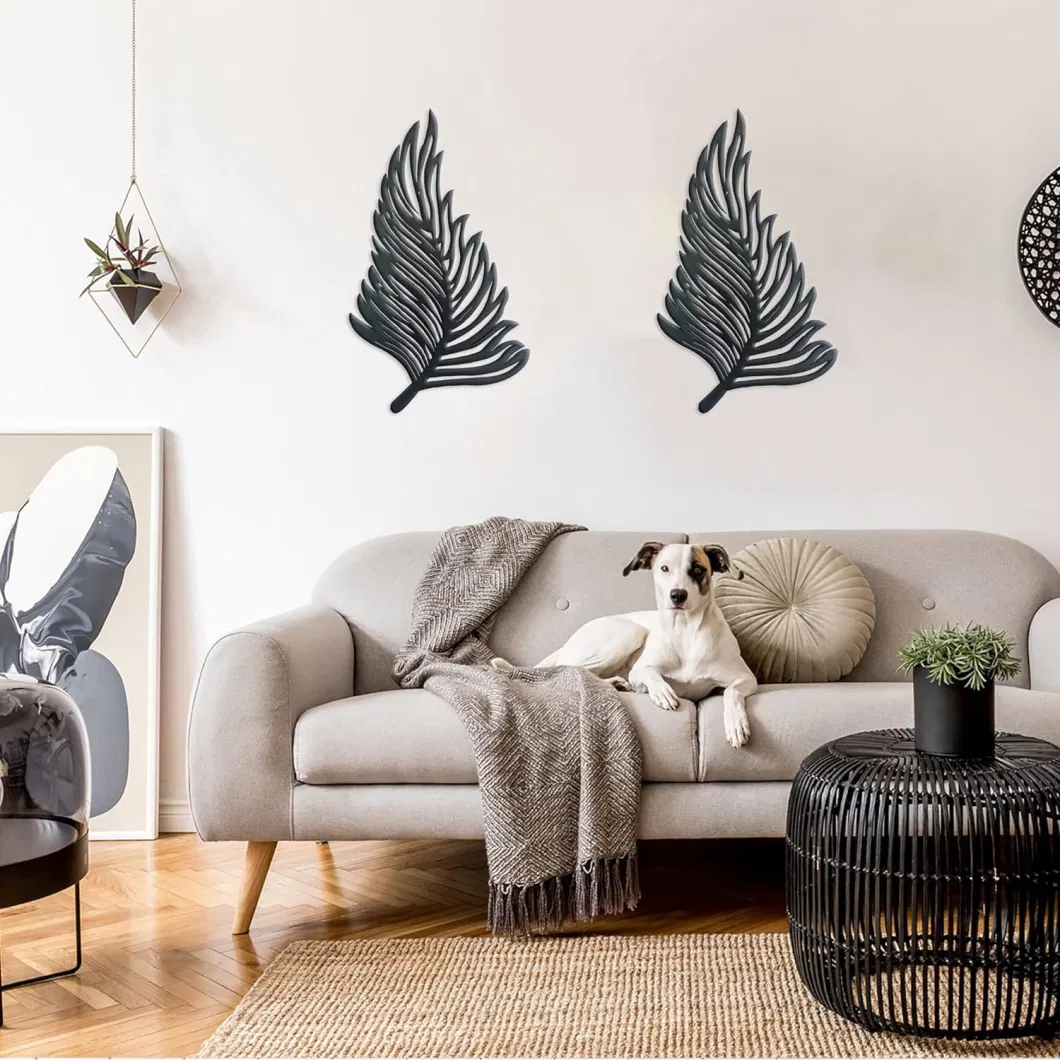 3D Unique Forest Black Metal Leaf Shaped Aesthetic Wall Decor